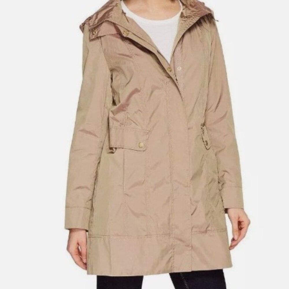 Packable Rain Coat - with hood in collar, size large 10-12 (Never Worn)